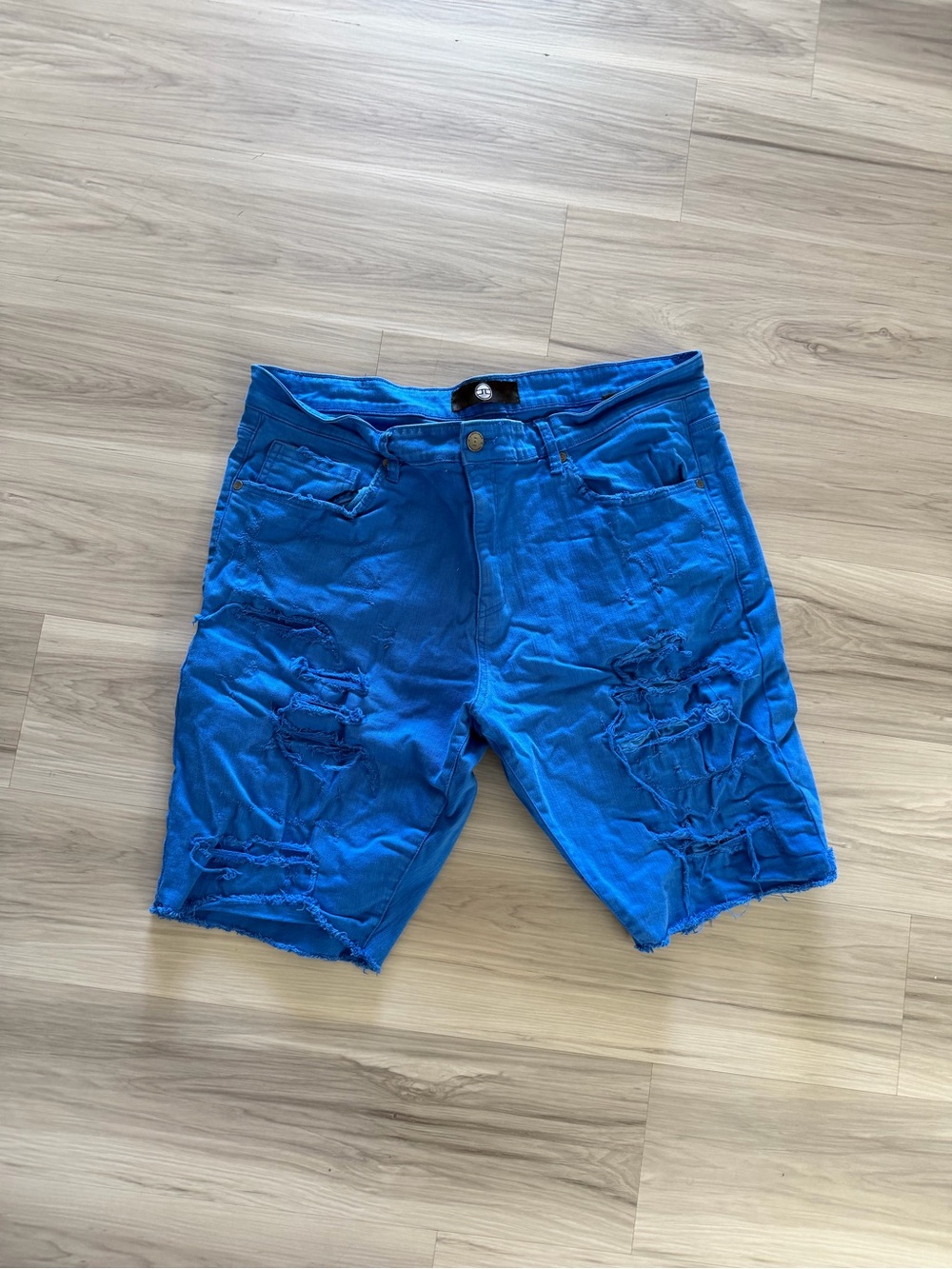 Jordan Craig Men's Distressed Blue Denim Shorts
